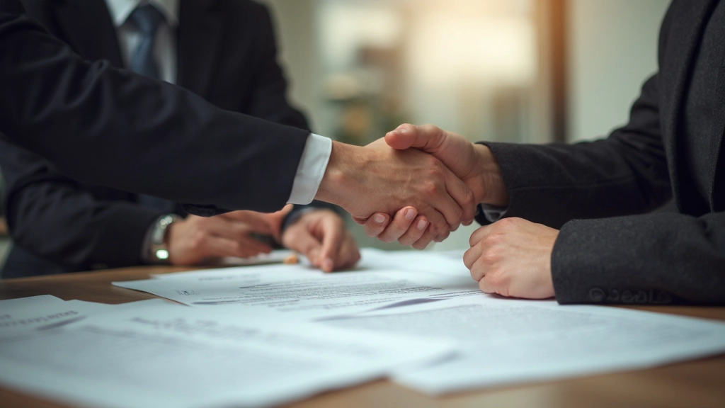 Executivos em mesa de negociação durante discussão comercial estratégica