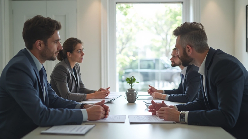 Profissional de negócios em reunião corporativa, discussão de estratégia com colegas internacionais, escritório moderno com vista para a cidade