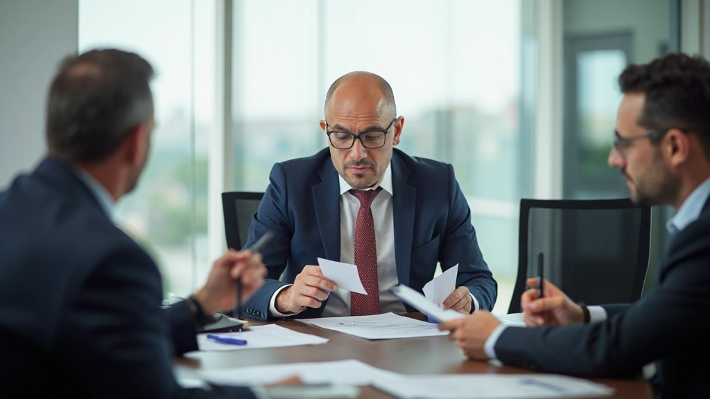 Profissional português em reunião de negócios internacional com colegas, apresentação de estratégia empresarial, iluminação natural de escritório moderno